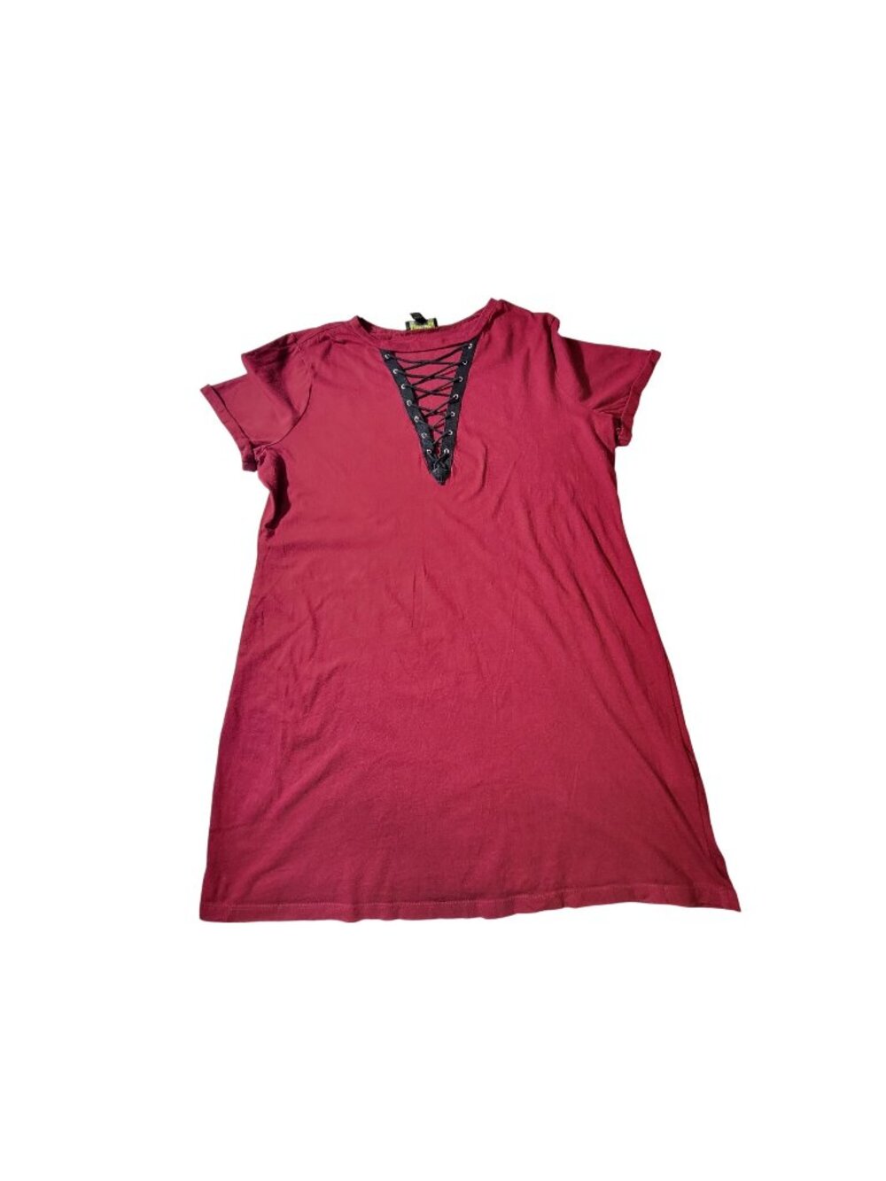 Forever 21+ Womens Burgundy Cotton T-Shirt Dress Plus Size 2X  Straight hemline